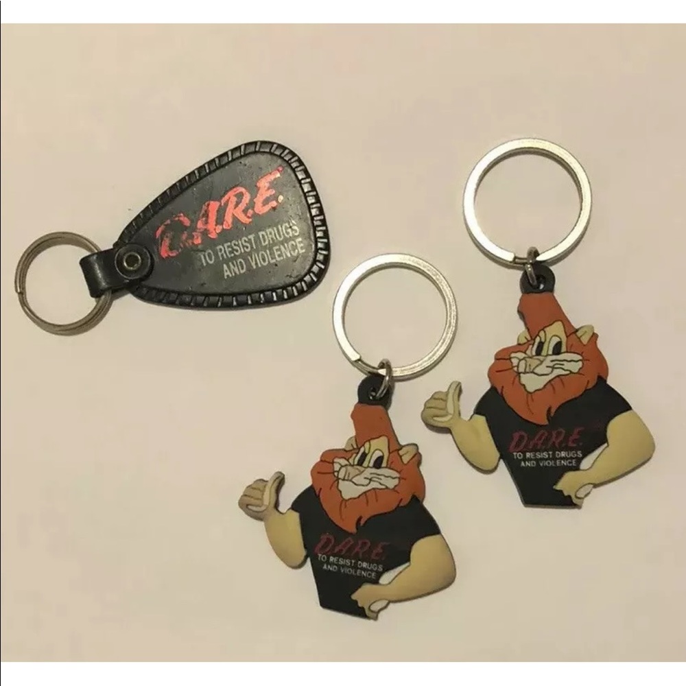 Vintage DARE drug Education Keychains 90s